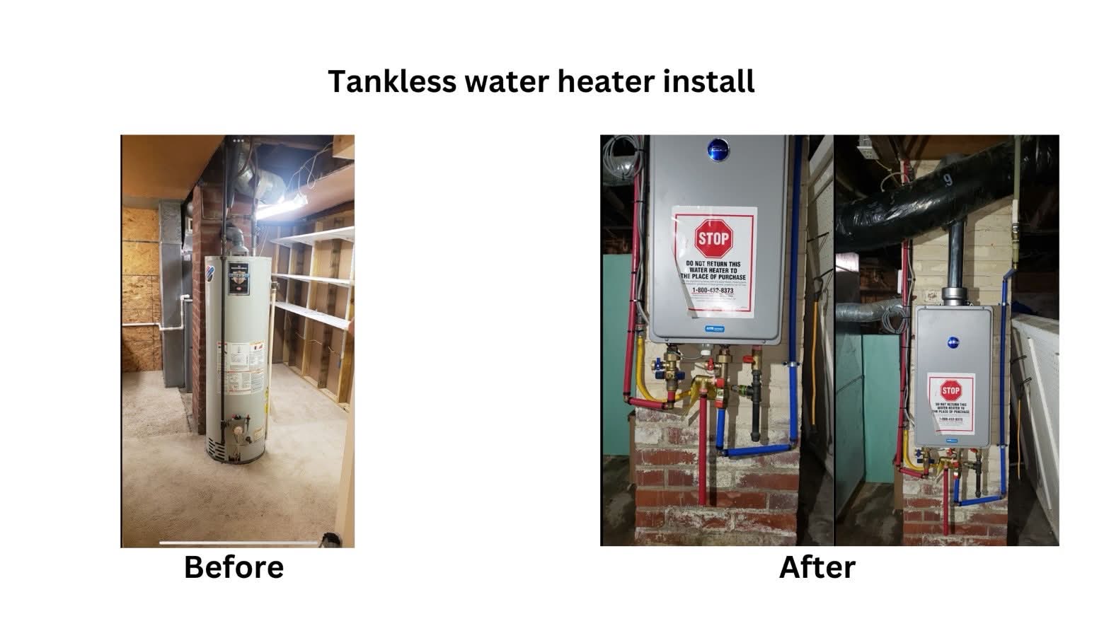 Tankless water heater install